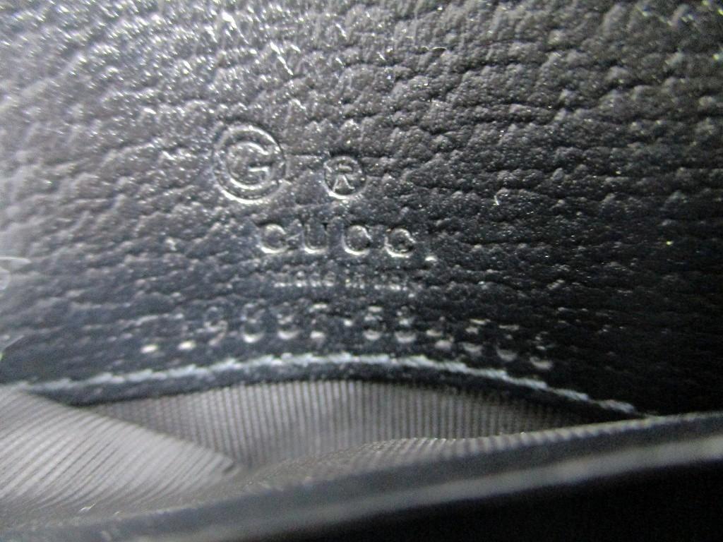 Authentic GUCCI Double G Black Leather Web Stripe Ophidia Bifold Wallet # A851  Refurbished