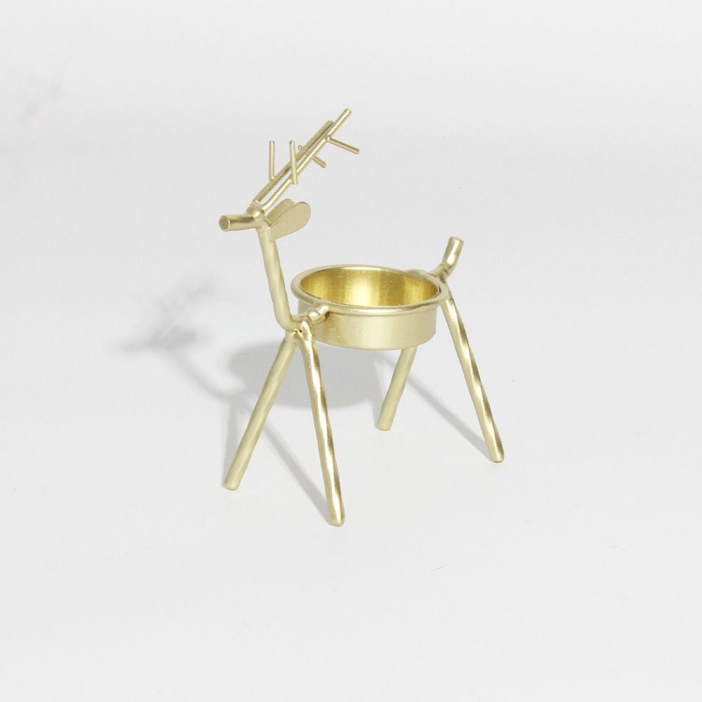 Elegant Christmas Reindeer Tealight Holders Iron Metal Xmas Decor Tea Light Candle Holders  Gifts