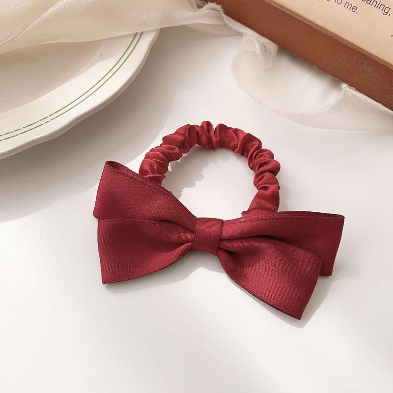 New Korean Bow Elastic Hair Bands Black White Simple Hair Ties Women Elegant Barrettes Headwear Girls Hair Accessories