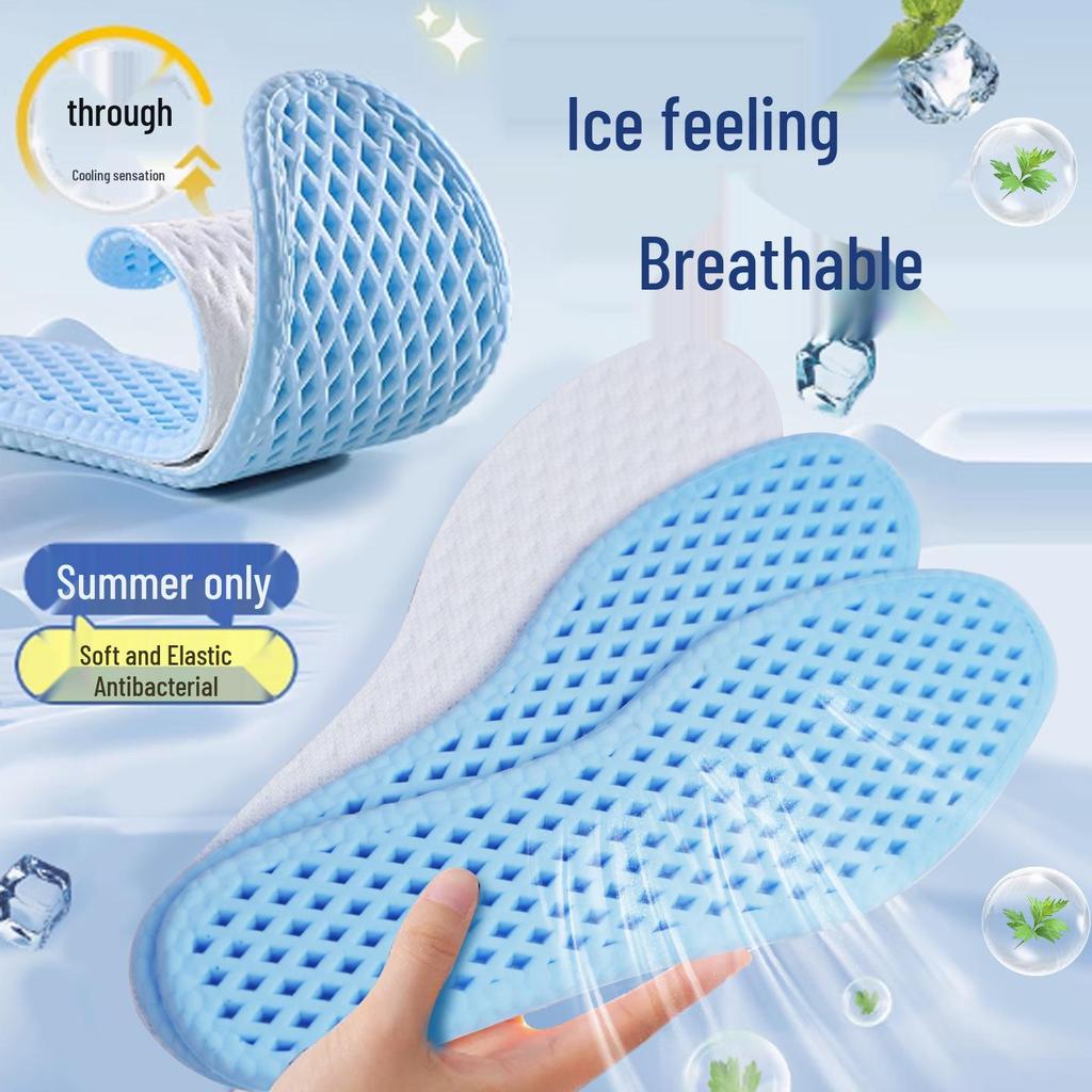 Insole Soft Cushion Sports Shoe Insert - Breathable, Sweat-Absorbing, Anti-Odor, Summer Thin, Long-Lasting Fragrance