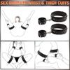 Sex Restraints Strap SM Bondage Gear Sex Toys Leather  Body Chest Harness Handcuffs Leg Cuffs Adults Bondage Sex Accessories