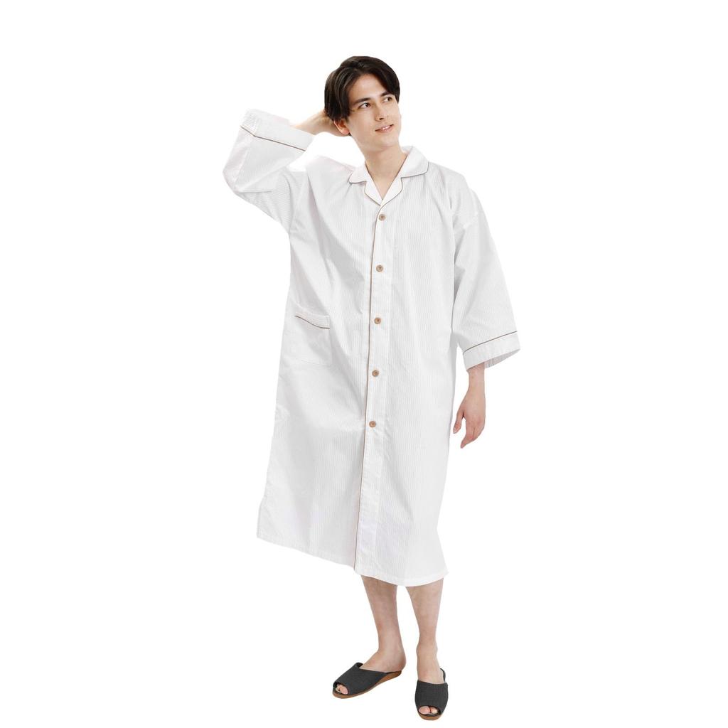 Shirt Gown Nightgown Shirt Gown Hotel Hotel Pajamas Room Wear Room Wear Business Night Luxury [Fuuka] Women's Men's (White) (F Size)