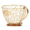 Coffee Pod Holder   Metal Coffee Capsule Storage Basket with Wood Base for Kitchen Countertop