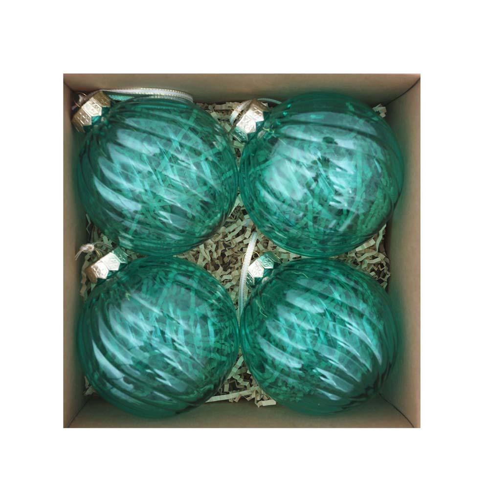 4Pcs Pack Christmas Ball Set PET Material Colorful Hanging Bauble Ball Pendant Holiday Parties