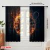 2pcs,2D Plane Printing Print Curtains Fiery Clef Harmony Versatile 100% Polyester (without Rod) Gifts for Bedroom, Office,