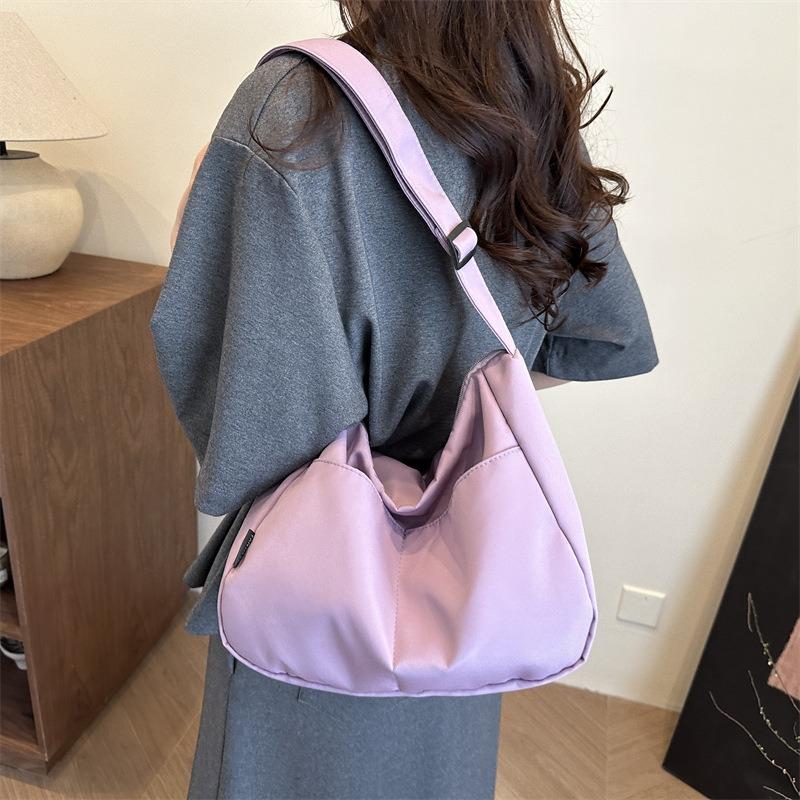 New Summer Popular Large-capacity Simple Casual Solid Color Shoulder Crossbody Fashion Class Commuter Tote Bag