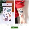 Ruikalong Glitter Animal Tattoo Stickers for Kids - Cartoon Dinosaurs, Water Transfer