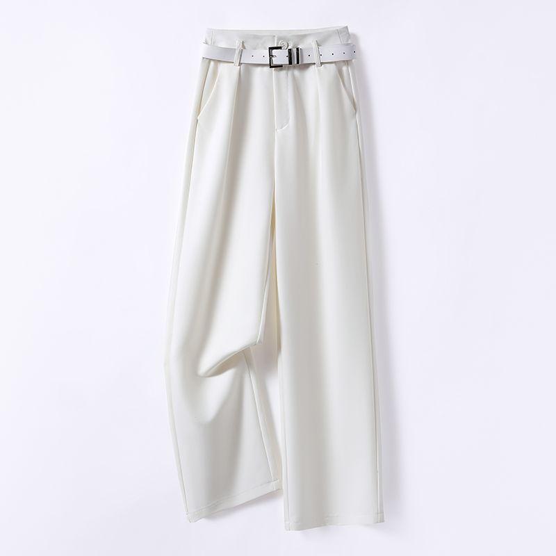 

Gray Spring & Fall High Waist Slim Looking Casual Drooping Wide-Leg Pants Mibai [Time-limited Belt]] S [40.00 kg-47.50 kg]]