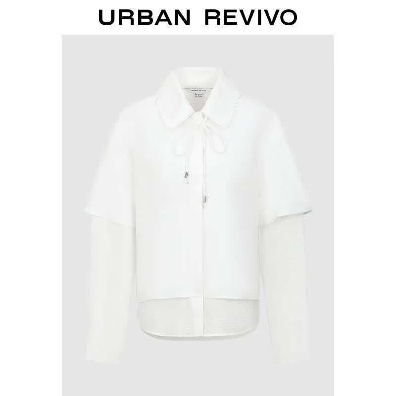 UR Women s Autumn 2025 Casual Design Tie-Front Polo Shirt M