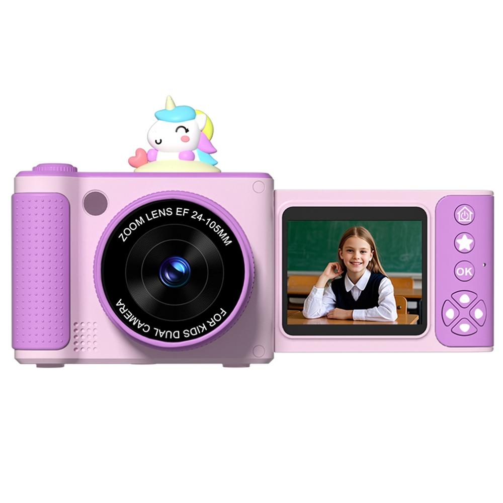 

S6 2,4-дюймовий цифровий фотоапарат з відкидним екраном, телескопічним об єктивом, для фото- та відеозйомки, CCD, з карткою 32 ГБ + кардридер Purple