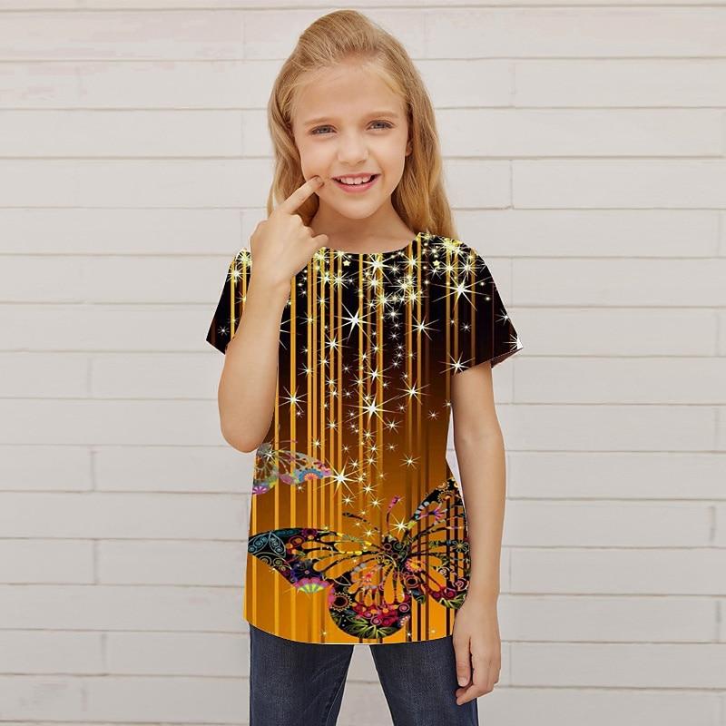 Summer T-Shirt Short Sleeved Energetic Sports Fashion Children Aged 3-12 Outdoor Leisure Daily