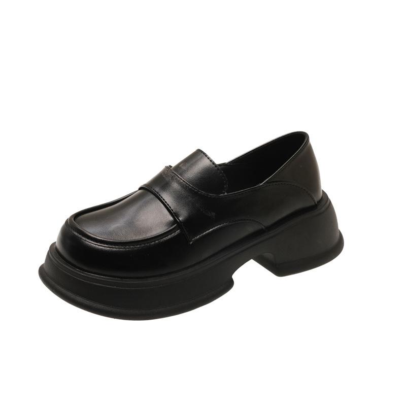 Platform loafers women's 2025 autumn and winter new models with skirts, one pedal, small leather shoes, British style JK uniform single shoes women