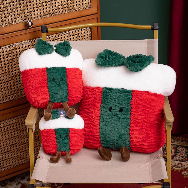 Colorful Christmas Day Decoration Pudding Pillow Plush Toy Doll Gingerbread Man Christmas Doll Gift