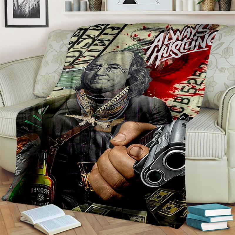 Coperta Ricca con Motivo di Dollari Euro in 3D, Coperta Morbida da Lancio per Casa Camera da Letto Letto Divano Picnic Viaggio Ufficio Coperta Copertura Bambini