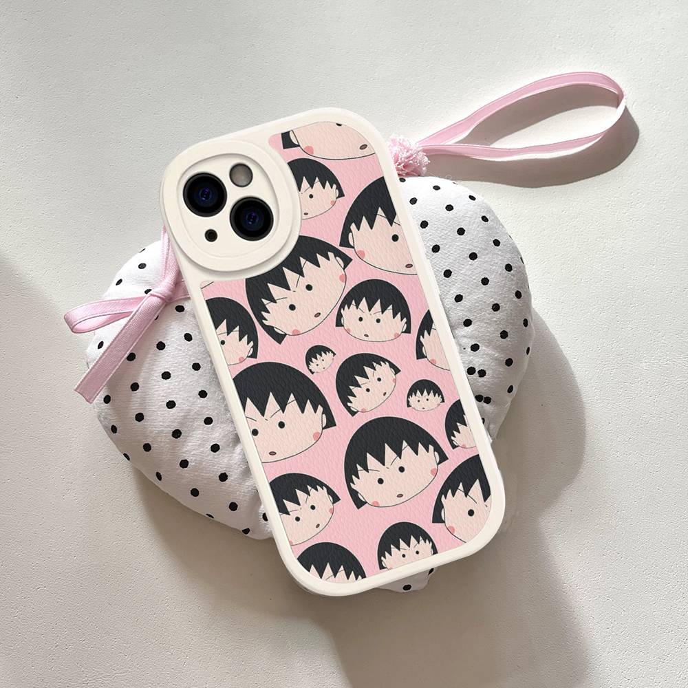 Catoon Chibi M-Maruko ChanS Phone Case For IPhone 16 15 14 13 12 11 Pro Max Plus Shockproof Leather Cover