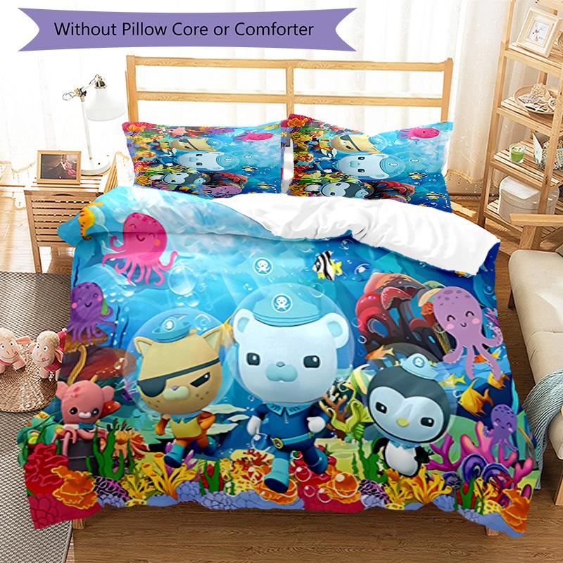 3pcs The Octonauts3 pattern bedding set duvet cover set includes duvet cover &pillowcases, perfect all season bedroom decoration & gift