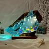 Humpback Whale Jellyfish Epoxy Resin Night Light Ocean Encounter Diorama Desk Lamp Handmade Marine Art Sculpture Decor Kid Friendly Entertaining Fun