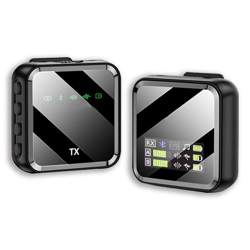 

Беспроводная петличная микрофонная система Bluetooth аудио-видео микрофон для записи голоса для iPhone Android мобильный телефон камера для интервью