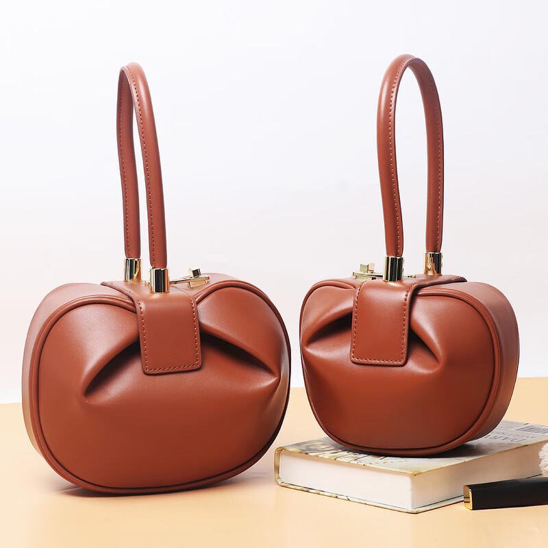 REWELL Women's Genuine Leather Dumpling Wonton Handbag