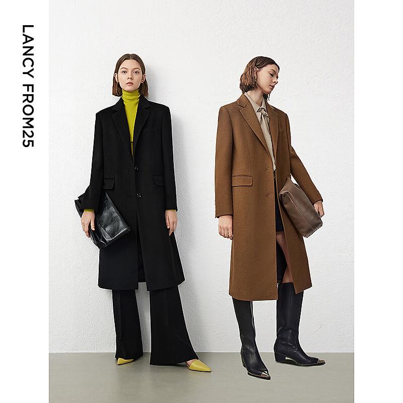 Langzi Women's Wool Blend Retro Blazer Coat