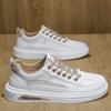 Fashion 2025 Men's New Spring Summer Mesh Shoes Casual Sports Shoes Soft Bottom round Toe Flat Heel Breathable White Trendy Shoes