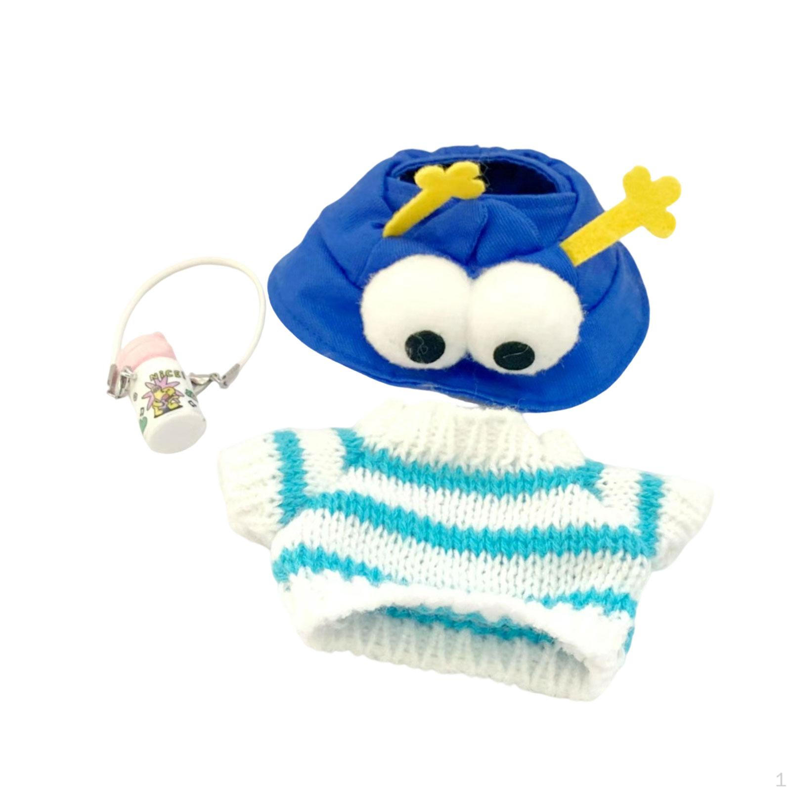 

Одежда для кукол Мода Удобная Легкая Подарок на день рождения с маленькой бутылкой воды Blue Hat