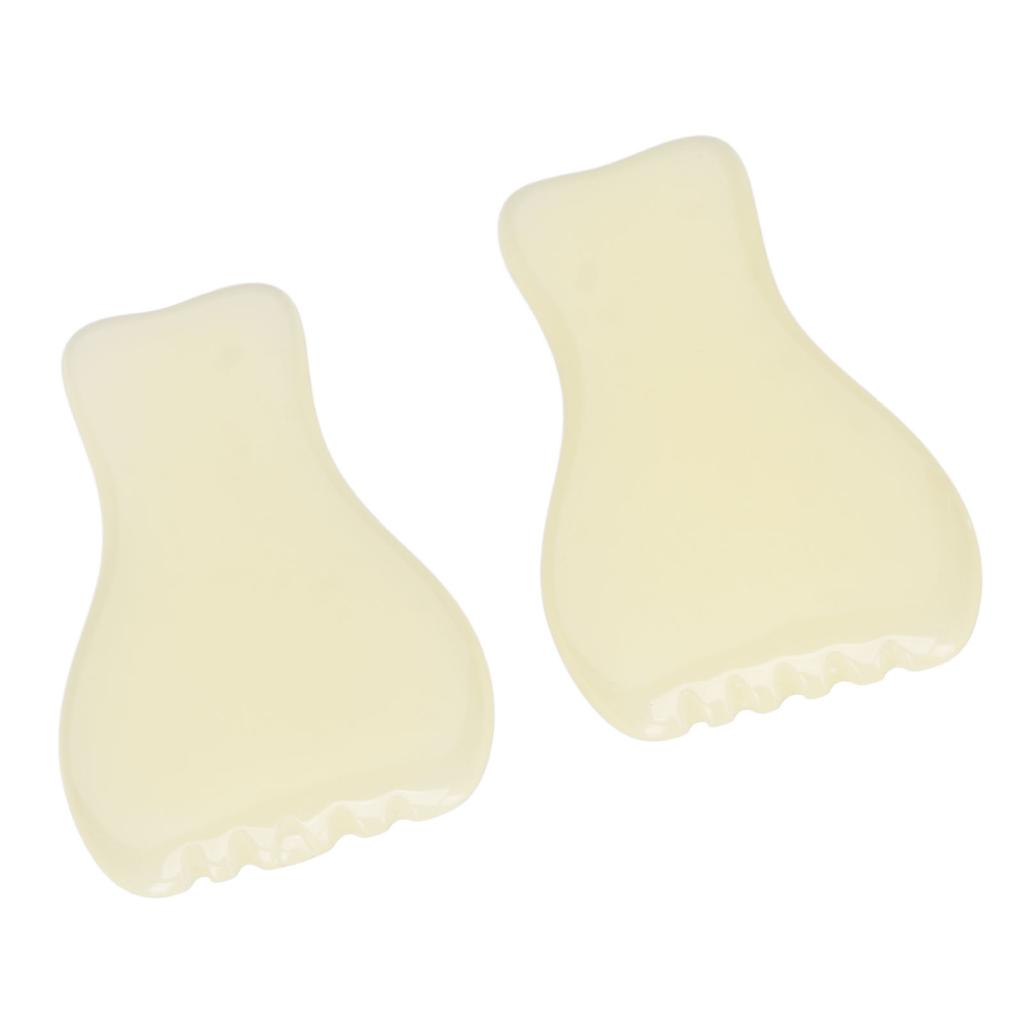 2pcs Facial Scraping Massage Board Smoothing Surfaces Resin Skin Gua Sha Plate for Home Salon