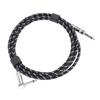 6.5mm Guitar Cable Right Angle To Straight Connector Nylon Braided Noise Reduction Guitar Connection Cord 3 Meters