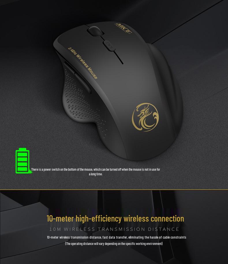 Ergonomic Wireless 6-Button Gaming & Office Mouse - Model G6