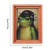 Animals Refrigerator Magnet with Wooden Frames Design Cute Vintage-Style Frog Art Magnet for Home Kitchen Office Decor