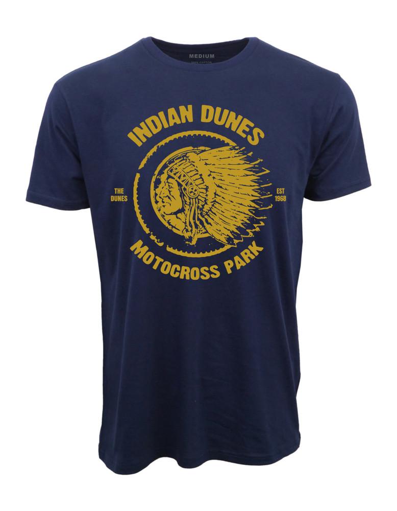 ПАРК МОТОКРОССА INDIAN DUNES  ФУТБОЛКА ТЕМНО-СИНИЙ ГРАФИЧЕСКАЯ ФУТБОЛКА Унисекс Футболка XXXXL