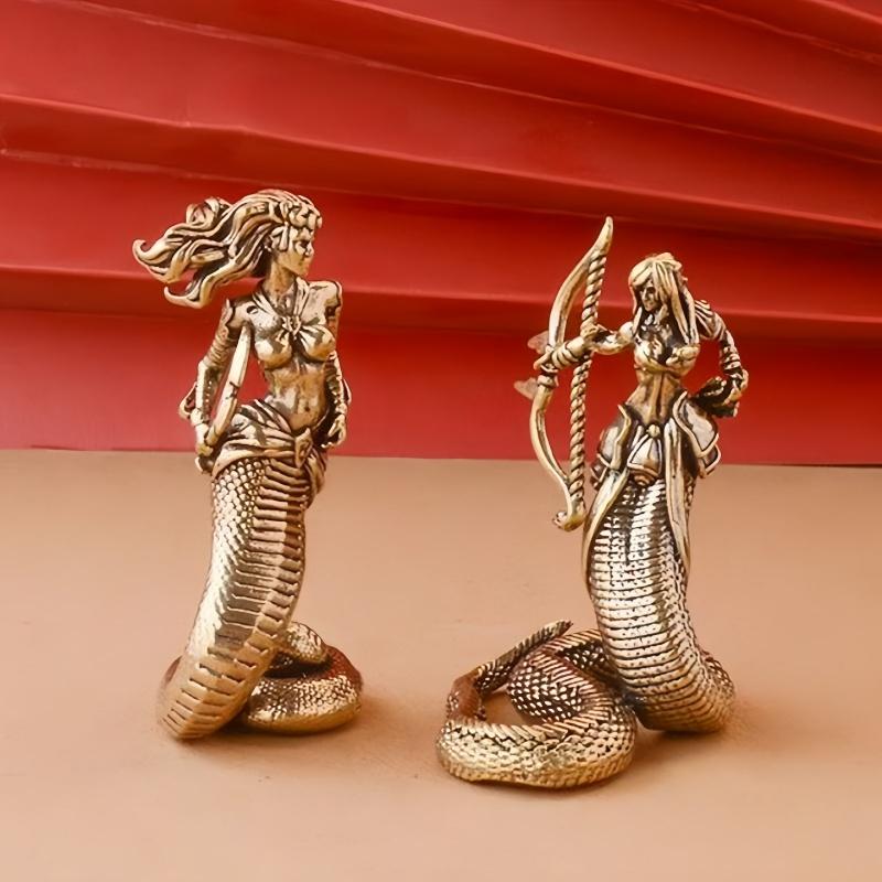 Brass Medusa Decoration Ancient Greek Snake Woman Crafts Home Office Desktop Decoration Tea Pet Crafts Creative Figure Statue