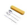 Portable Stainless Steel Cutlery Set: Spoons, Chopsticks, Knife, Fork - Three-Piece Set