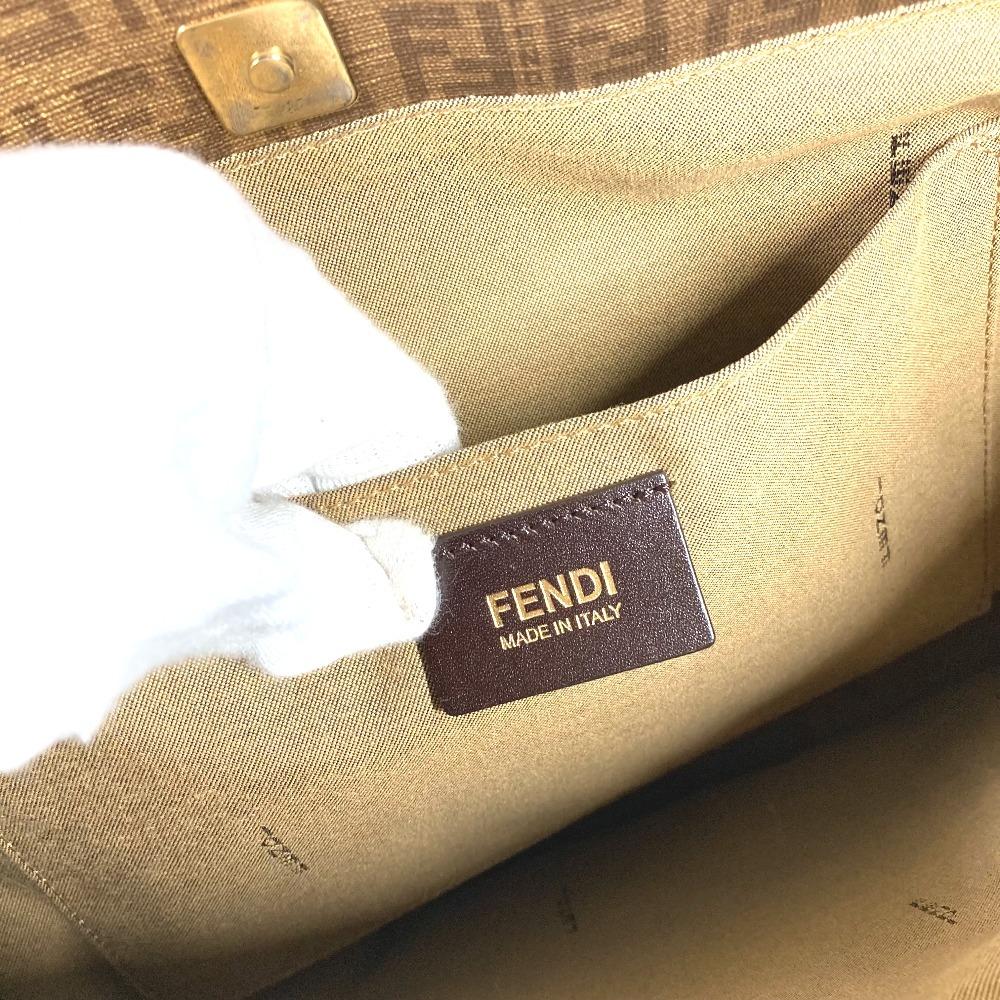 FENDI 8BH238 Zucca Zucchino Logo Bag Tote Bag Shoulder Bag PVC/Leather Gold