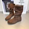 Damskie Botki 2026 Jesienna Moda Zamszowe Outdoor Antypoślizgowe Wygodne Krótkie Botki Damskie Codzienne Buty na Niskim Obcasie Botas Mujer
