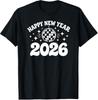 Happy New Year 2026 T-Shirt, Retro Disco Ball Party Gift, New Year’s Eve Celebration Graphic Tee, Festive Holiday Shirt