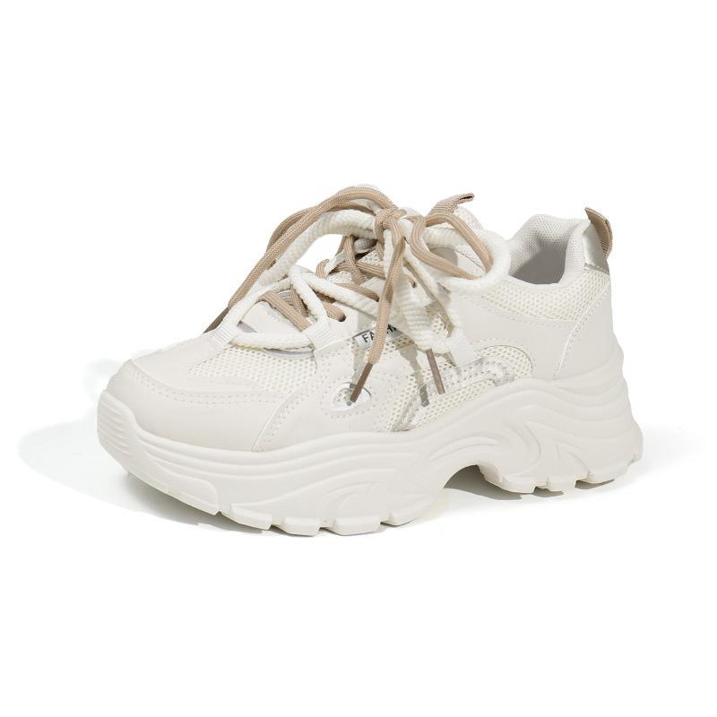 New dad shoes women's spring student sports running shoes casual thick soles increase height street shot