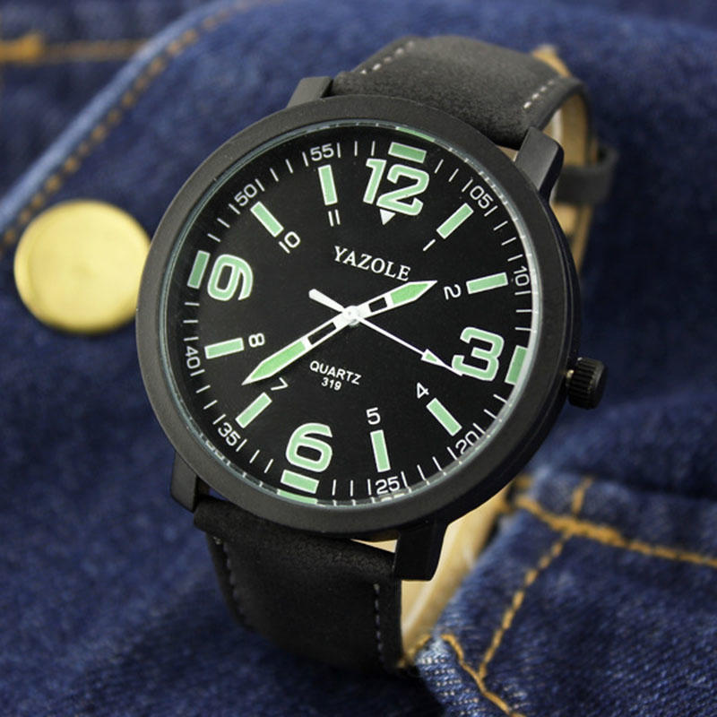 YAZOLE Luminous Watch Men Watch Casual Sport Watches Fashion Men s Watch Male Clock Erkek Kol Saati Reloj Hombre Hot Sale чёрный