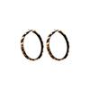 Exaggerated Metal Geometry Large Circle Leopard Print Hoop Earrings for Women Fashion Autumn and Winter Ear Jewelry Gift