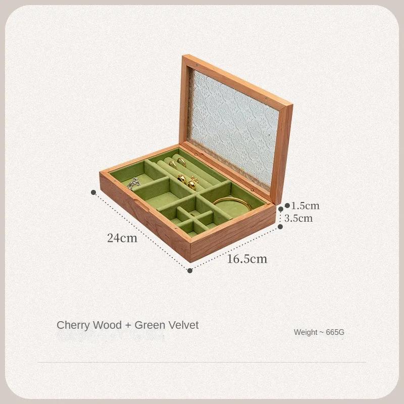 Jewelry Box Storage Box Solid Wood High-end Exquisite 2025 New Handmade Jewelry Box Black Walnut Earrings Necklace Box Storage