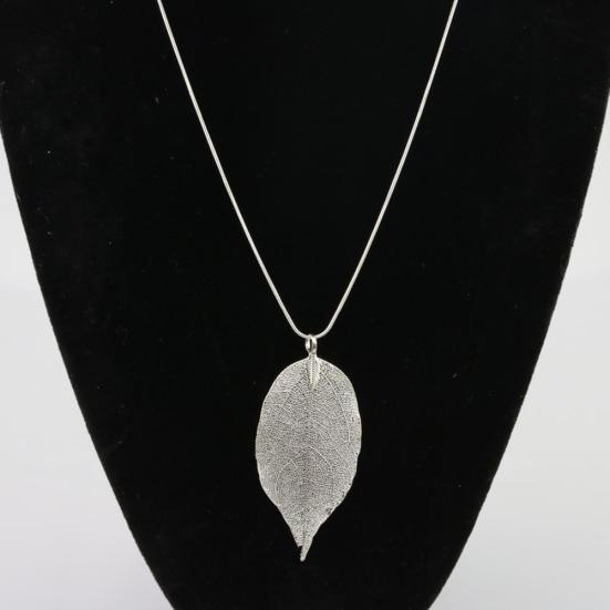 Women Hollow Leaf Pendant Long Chain Necklace Fashion Jewelry Accessory Gift