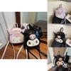 Kuromi Mini Backpack For Girls Cute Dark Cartoon Pu Material Daily Use