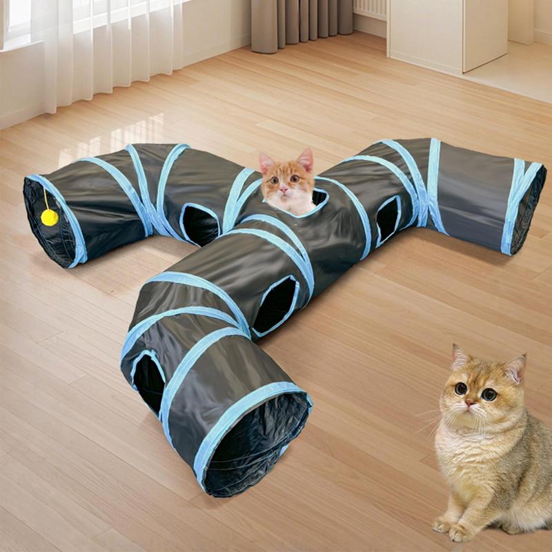 Cat Toy Tunnel Indoor Cat Hide Interactive Play Tunnel Tube Toys Fun Foldable Cat Hideaway Play Toys for Rabbits Puppy Kitten