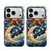 European Retro Mosaic Sun and Moon Face Mobile Phone Case Apple 17 Two-in-one Film Case iPhone15 Magnetic Case