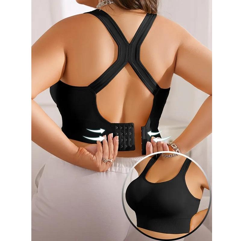 

Спортивные бюстгальтеры для женщин Пуш-ап Амортизирующий Бюстгальтер для бега Большой размер Стиль майки Бесшовные Бюстгальтеры Para Mujer Бралетт L чёрный