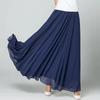 Women Summer Chiffon Dance Skirts Plus Size Full-Length Skirt High Waist Elegant Pink Black Red Royal Blue White Long Skirts