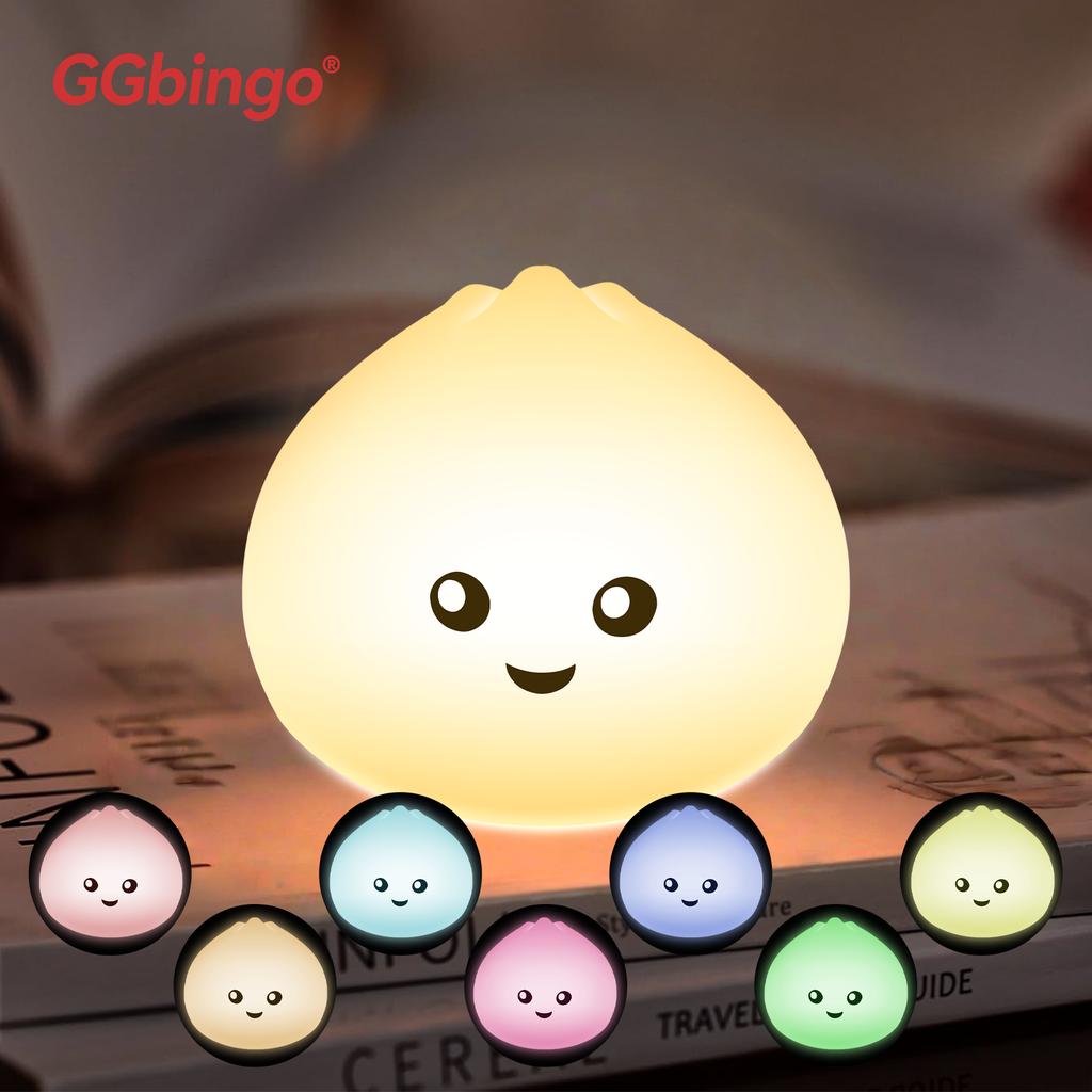 Cute Silicone Night Light Touch Sensor Pat Lamp Kid Safe Child Colors Dimmable Bedside Light Type C Rechargeable Nursery Gift
