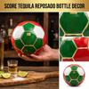 Tequila Decanteerfles in de Vorm van een Voetbal met Geometrisch Paneelontwerp en Gouden Rand voor Huisbar Display of Verzameling