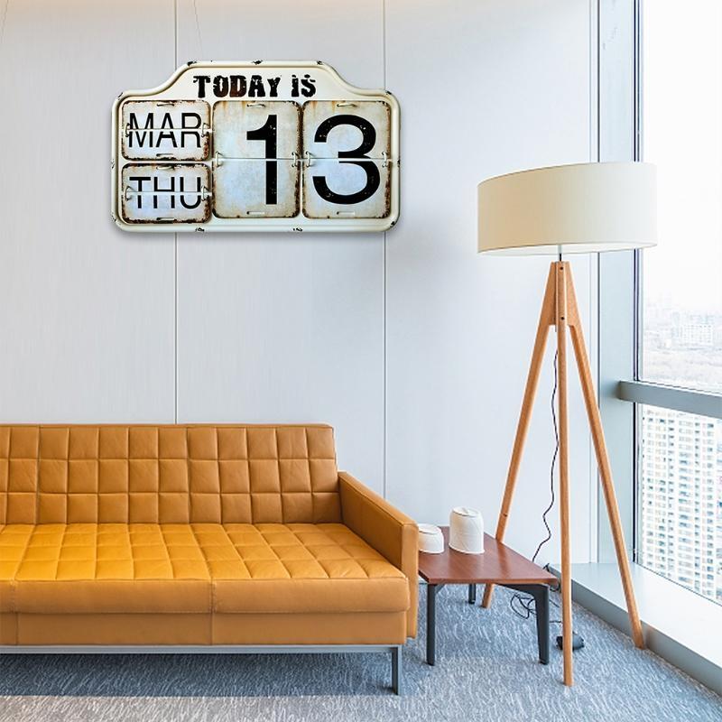 

Calender Daily Iron Office Desktop Calender Retro Home Decro Ornaments Monthly Weekly Year Planner Standing Durable X3UC China Mainland