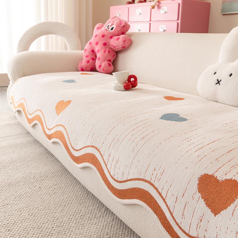 

New Special-Shaped Sofa Cushion Universal Non-Slip Seat Cushion In All Seasons Cartoon Cute Wind Straight Row Sofa Cover Cloth Towel 90*90cm